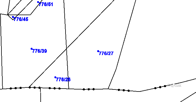 Parcela st. 776/27 v KÚ Hřivice, Katastrální mapa