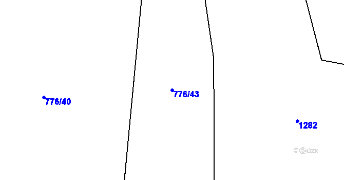 Parcela st. 776/43 v KÚ Hřivice, Katastrální mapa