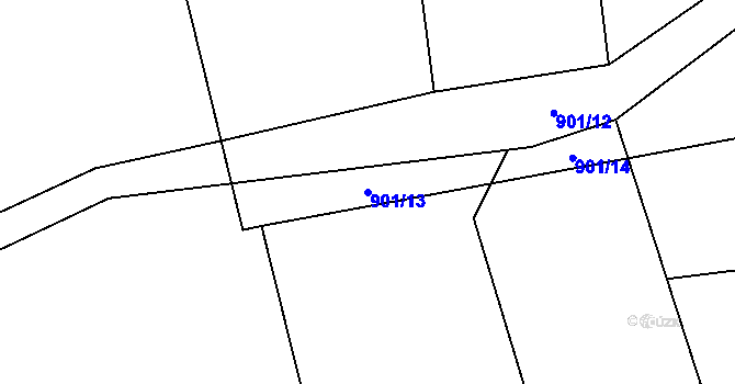 Parcela st. 901/13 v KÚ Hřivice, Katastrální mapa