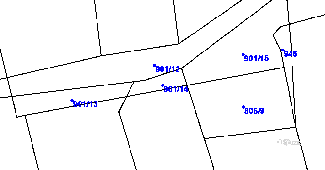 Parcela st. 901/14 v KÚ Hřivice, Katastrální mapa