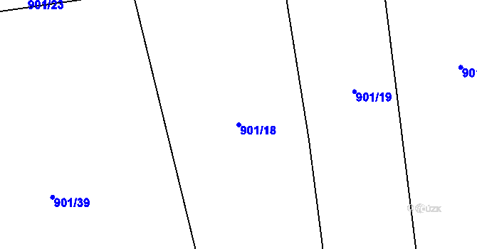 Parcela st. 901/18 v KÚ Hřivice, Katastrální mapa