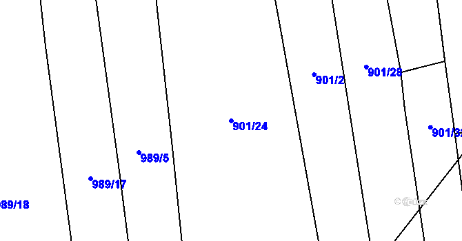 Parcela st. 901/24 v KÚ Hřivice, Katastrální mapa