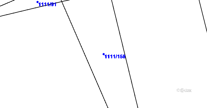 Parcela st. 1111/158 v KÚ Hřivice, Katastrální mapa