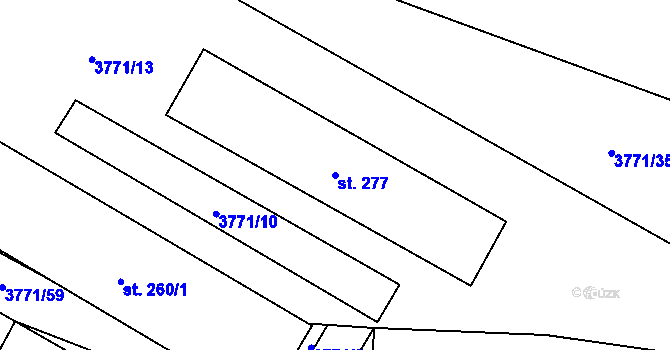 Parcela st. 277 v KÚ Hřivínův Újezd, Katastrální mapa
