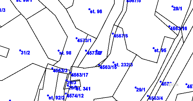 Parcela st. 27 v KÚ Hřivínův Újezd, Katastrální mapa