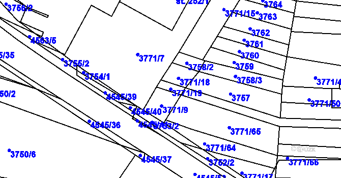 Parcela st. 3771/19 v KÚ Hřivínův Újezd, Katastrální mapa