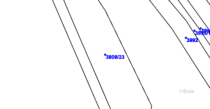 Parcela st. 3808/23 v KÚ Hřivínův Újezd, Katastrální mapa