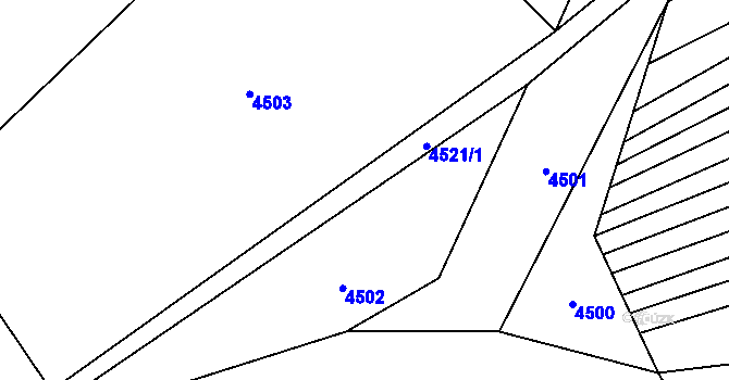 Parcela st. 4521 v KÚ Hřivínův Újezd, Katastrální mapa