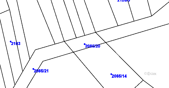 Parcela st. 2085/20 v KÚ Hřivínův Újezd, Katastrální mapa