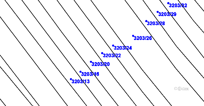 Parcela st. 3203/22 v KÚ Hřivínův Újezd, Katastrální mapa