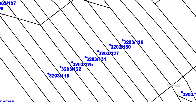 Parcela st. 3203/127 v KÚ Hřivínův Újezd, Katastrální mapa