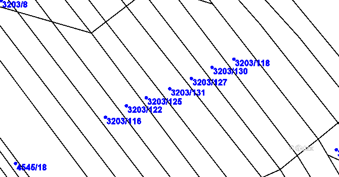 Parcela st. 3203/131 v KÚ Hřivínův Újezd, Katastrální mapa