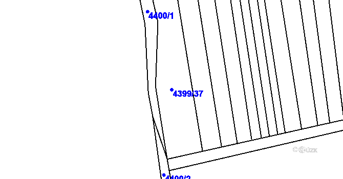 Parcela st. 4399/37 v KÚ Hřivínův Újezd, Katastrální mapa