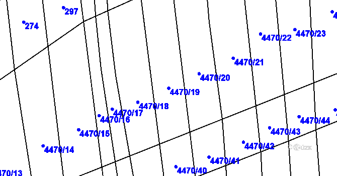 Parcela st. 4470/19 v KÚ Hřivínův Újezd, Katastrální mapa