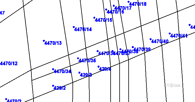 Parcela st. 4470/36 v KÚ Hřivínův Újezd, Katastrální mapa