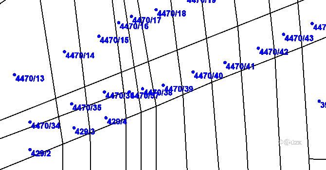 Parcela st. 4470/39 v KÚ Hřivínův Újezd, Katastrální mapa