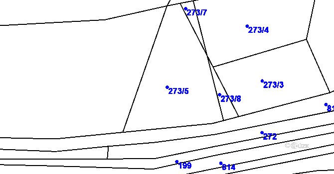 Parcela st. 273/5 v KÚ Hřmenín, Katastrální mapa