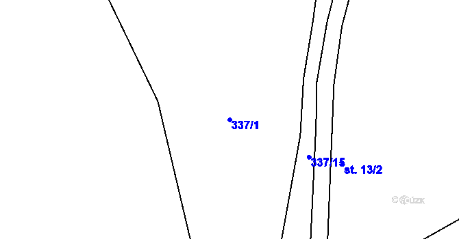 Parcela st. 337/1 v KÚ Hřmenín, Katastrální mapa