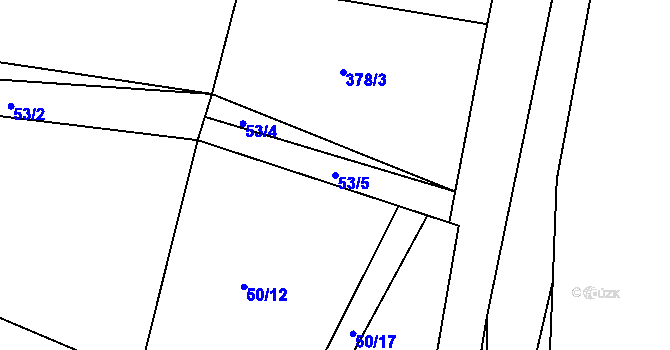 Parcela st. 53/5 v KÚ Hřmenín, Katastrální mapa