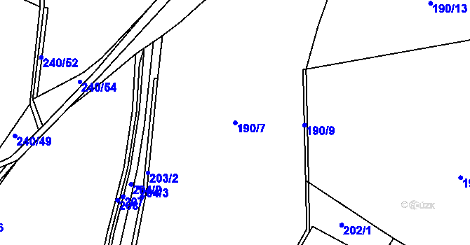 Parcela st. 190/7 v KÚ Hřmenín, Katastrální mapa