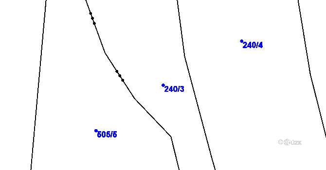 Parcela st. 240/3 v KÚ Hřmenín, Katastrální mapa