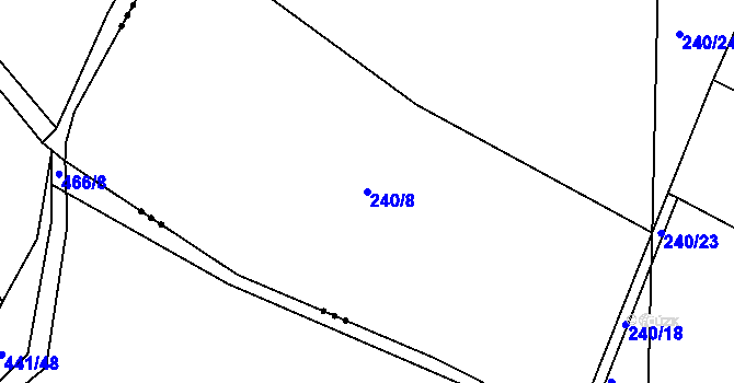 Parcela st. 240/8 v KÚ Hřmenín, Katastrální mapa