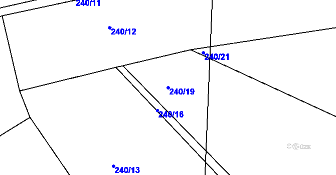 Parcela st. 240/19 v KÚ Hřmenín, Katastrální mapa
