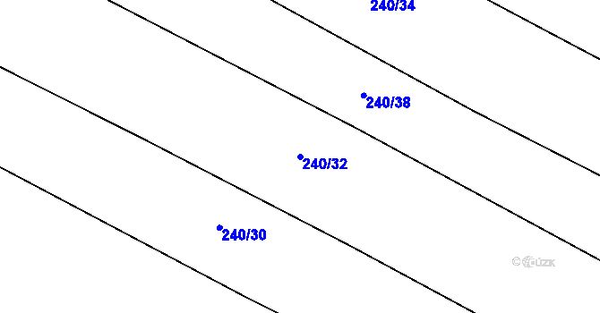 Parcela st. 240/32 v KÚ Hřmenín, Katastrální mapa