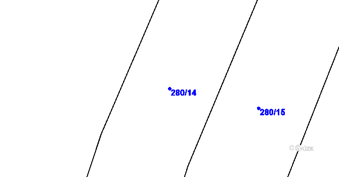 Parcela st. 280/14 v KÚ Hřmenín, Katastrální mapa