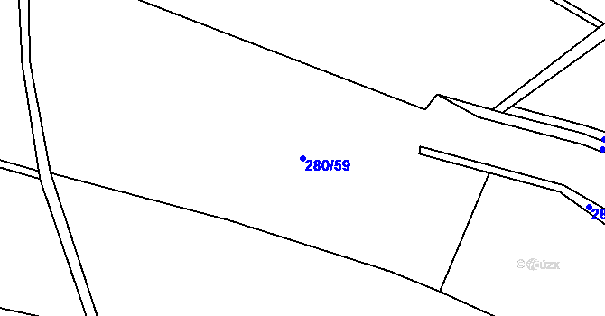 Parcela st. 280/59 v KÚ Hřmenín, Katastrální mapa