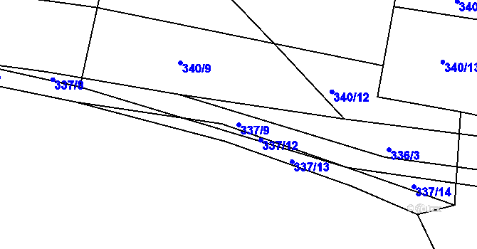 Parcela st. 337/9 v KÚ Hřmenín, Katastrální mapa