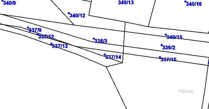 Parcela st. 337/14 v KÚ Hřmenín, Katastrální mapa