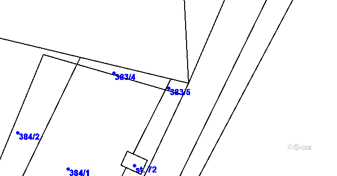 Parcela st. 383/5 v KÚ Hřmenín, Katastrální mapa