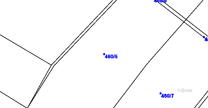 Parcela st. 460/5 v KÚ Hřmenín, Katastrální mapa