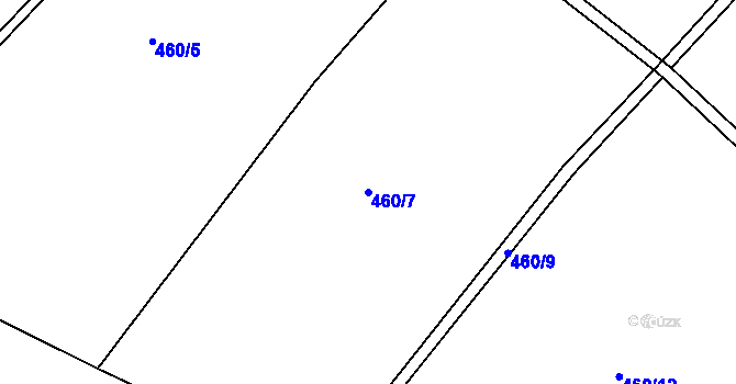 Parcela st. 460/7 v KÚ Hřmenín, Katastrální mapa