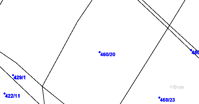 Parcela st. 460/20 v KÚ Hřmenín, Katastrální mapa