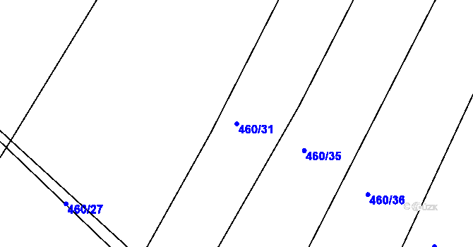 Parcela st. 460/31 v KÚ Hřmenín, Katastrální mapa