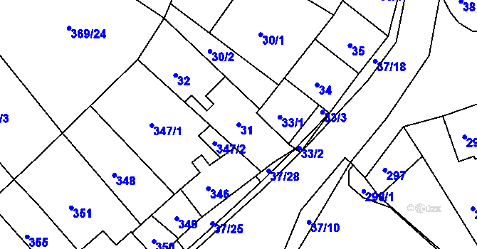 Parcela st. 31 v KÚ Hudcov, Katastrální mapa