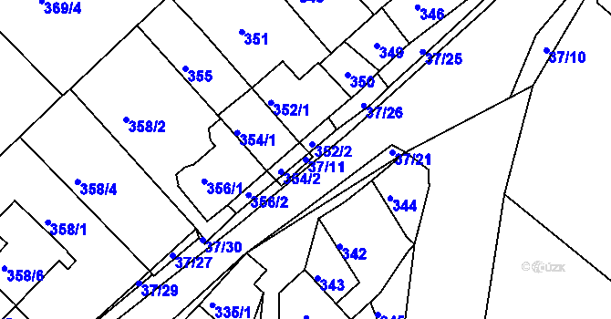 Parcela st. 37/11 v KÚ Hudcov, Katastrální mapa