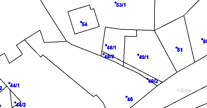 Parcela st. 48/2 v KÚ Hudcov, Katastrální mapa