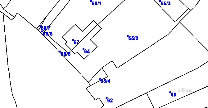 Parcela st. 65/1 v KÚ Hudcov, Katastrální mapa