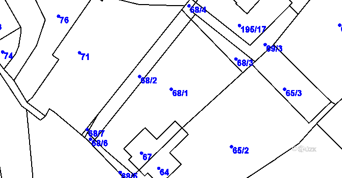 Parcela st. 68/1 v KÚ Hudcov, Katastrální mapa