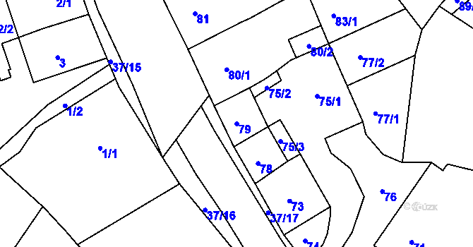 Parcela st. 79 v KÚ Hudcov, Katastrální mapa