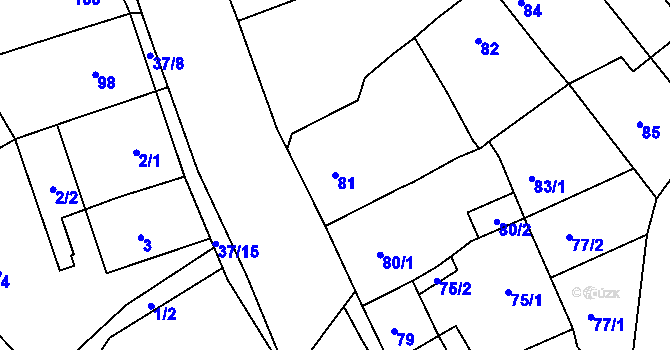 Parcela st. 81 v KÚ Hudcov, Katastrální mapa