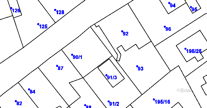 Parcela st. 90/2 v KÚ Hudcov, Katastrální mapa