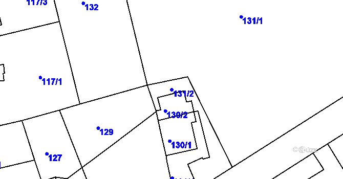 Parcela st. 131/2 v KÚ Hudcov, Katastrální mapa