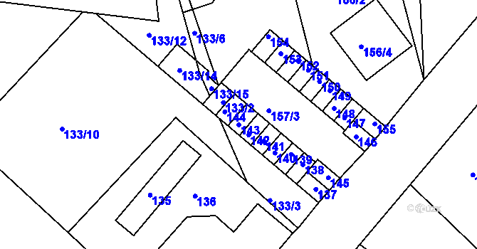 Parcela st. 143 v KÚ Hudcov, Katastrální mapa