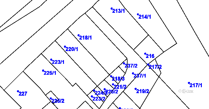 Parcela st. 218/2 v KÚ Hudcov, Katastrální mapa