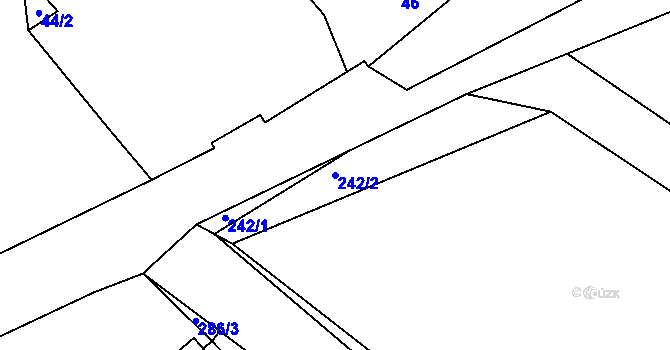Parcela st. 242/2 v KÚ Hudcov, Katastrální mapa