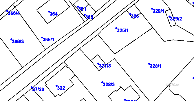 Parcela st. 327/1 v KÚ Hudcov, Katastrální mapa